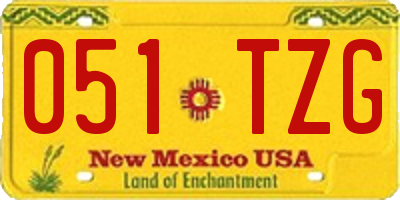 NM license plate 051TZG