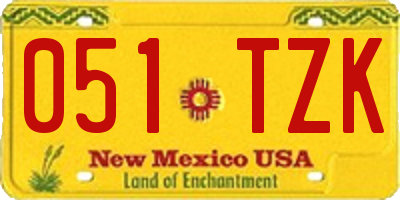 NM license plate 051TZK