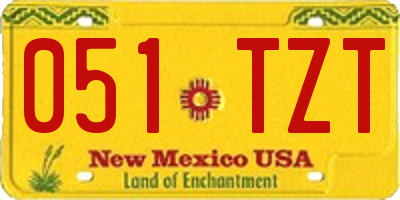 NM license plate 051TZT