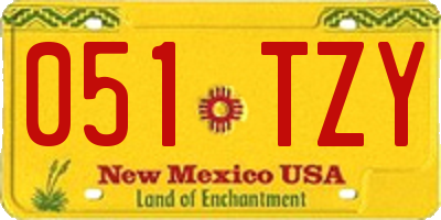 NM license plate 051TZY