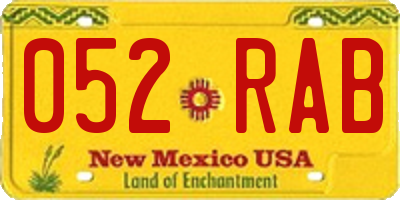NM license plate 052RAB