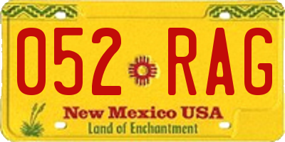 NM license plate 052RAG