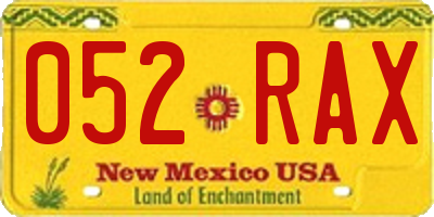 NM license plate 052RAX