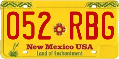 NM license plate 052RBG