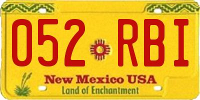 NM license plate 052RBI