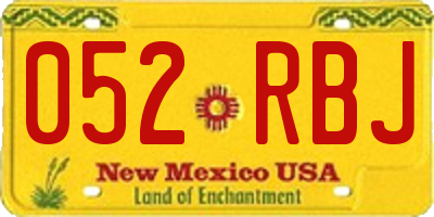 NM license plate 052RBJ