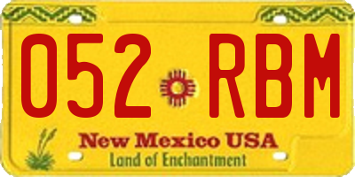 NM license plate 052RBM
