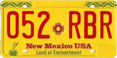NM license plate 052RBR