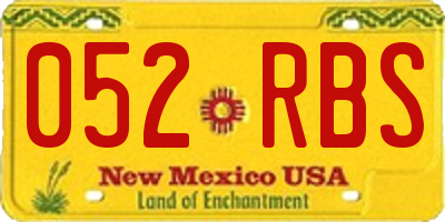 NM license plate 052RBS