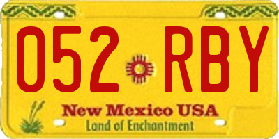 NM license plate 052RBY
