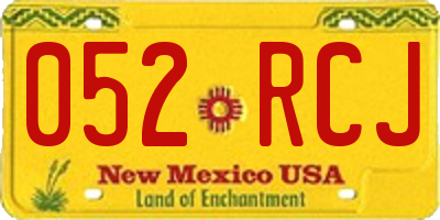 NM license plate 052RCJ