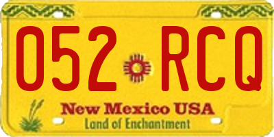 NM license plate 052RCQ