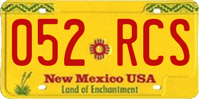 NM license plate 052RCS