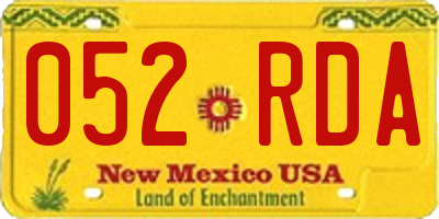 NM license plate 052RDA