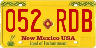 NM license plate 052RDB