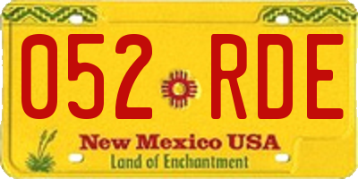 NM license plate 052RDE