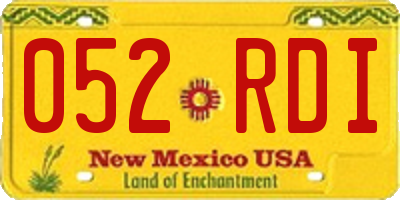 NM license plate 052RDI