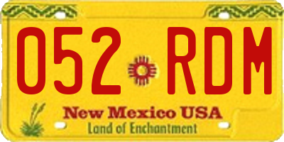 NM license plate 052RDM