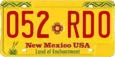 NM license plate 052RDO
