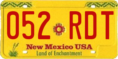 NM license plate 052RDT