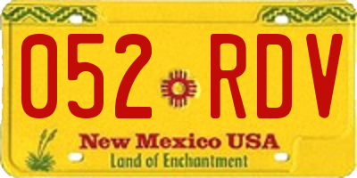 NM license plate 052RDV