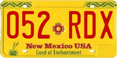 NM license plate 052RDX