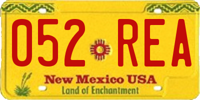 NM license plate 052REA