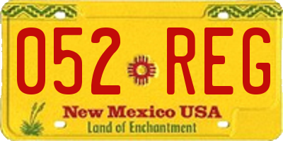 NM license plate 052REG