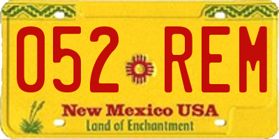 NM license plate 052REM
