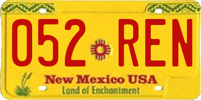 NM license plate 052REN