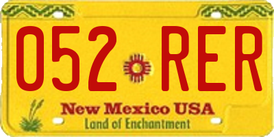 NM license plate 052RER