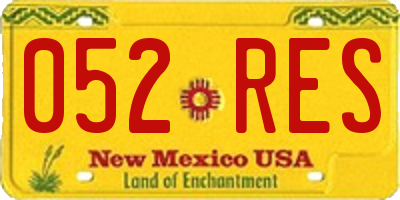 NM license plate 052RES