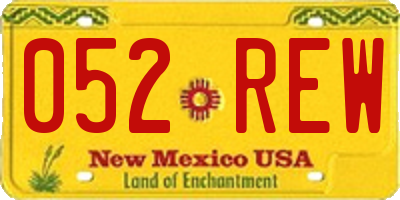 NM license plate 052REW