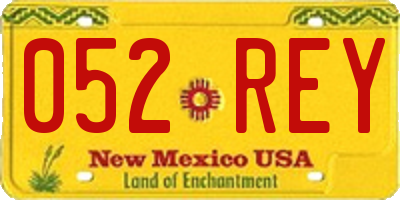 NM license plate 052REY