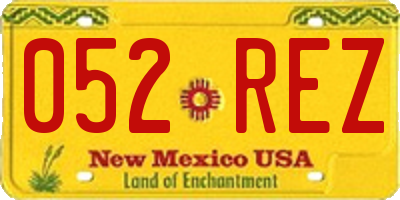 NM license plate 052REZ