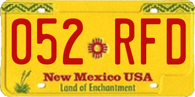 NM license plate 052RFD