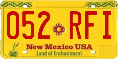 NM license plate 052RFI