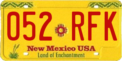 NM license plate 052RFK