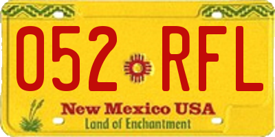 NM license plate 052RFL