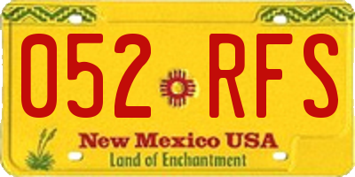 NM license plate 052RFS