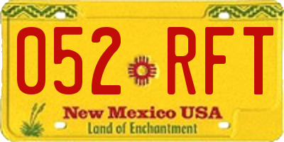 NM license plate 052RFT