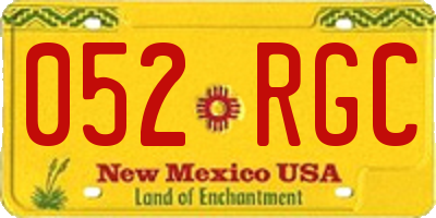 NM license plate 052RGC
