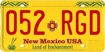 NM license plate 052RGD