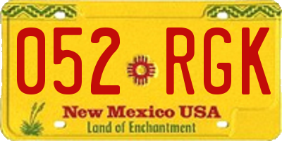 NM license plate 052RGK