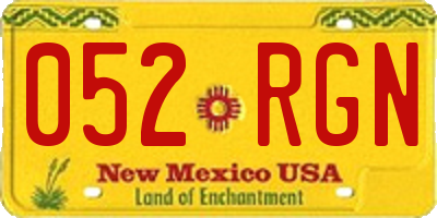 NM license plate 052RGN