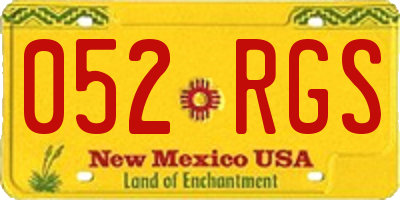 NM license plate 052RGS