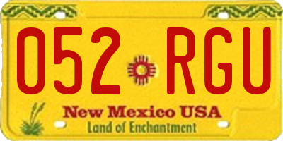 NM license plate 052RGU