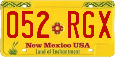 NM license plate 052RGX