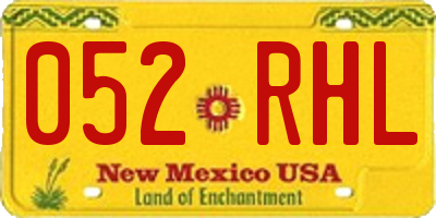 NM license plate 052RHL