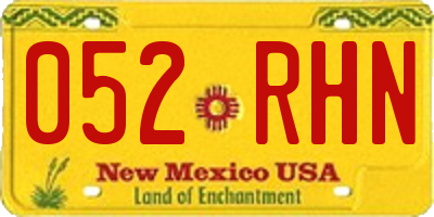 NM license plate 052RHN